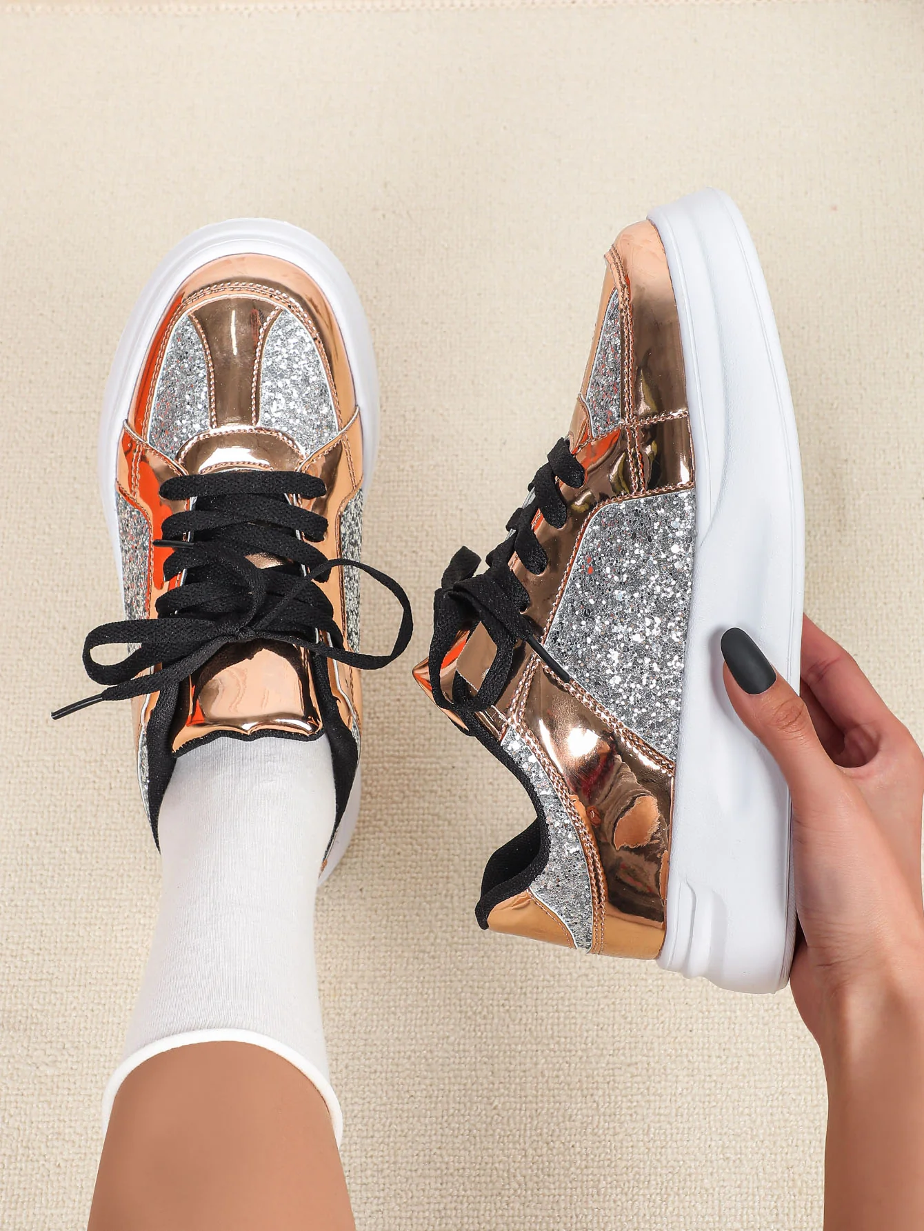 Sequined Women's Sneakers - Image 15
