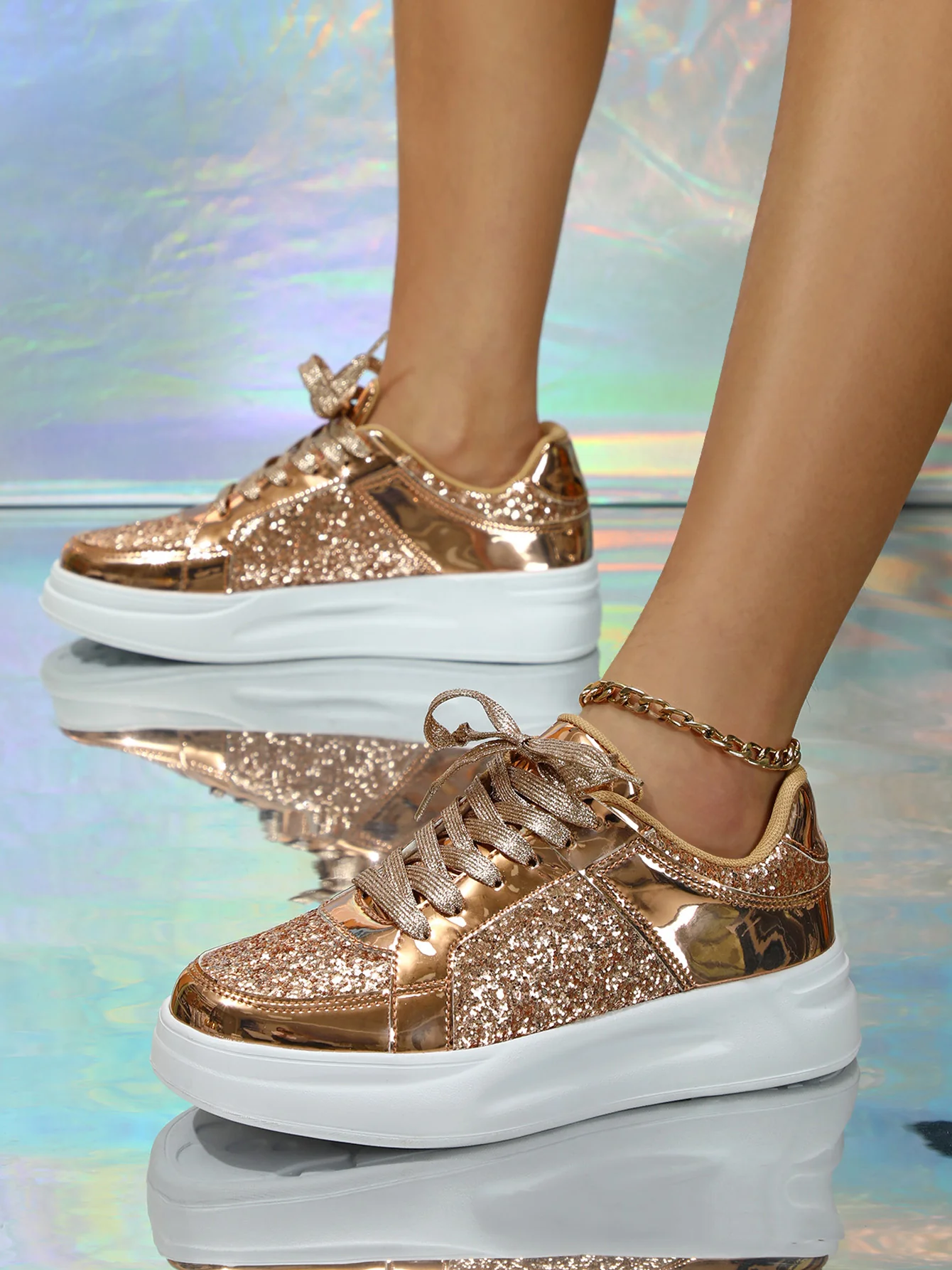 Sequined Women's Sneakers - Image 2