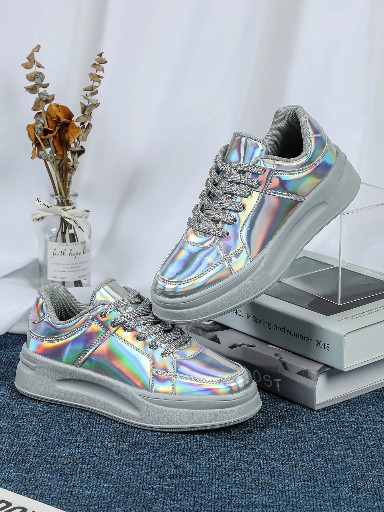 Bright Silver Women's Casual Sports Shoes - Image 6