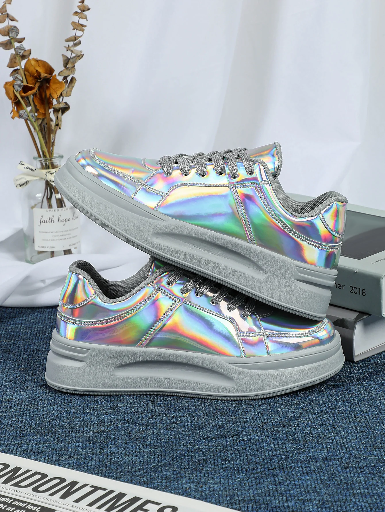 Bright Silver Women's Casual Sports Shoes - Image 7