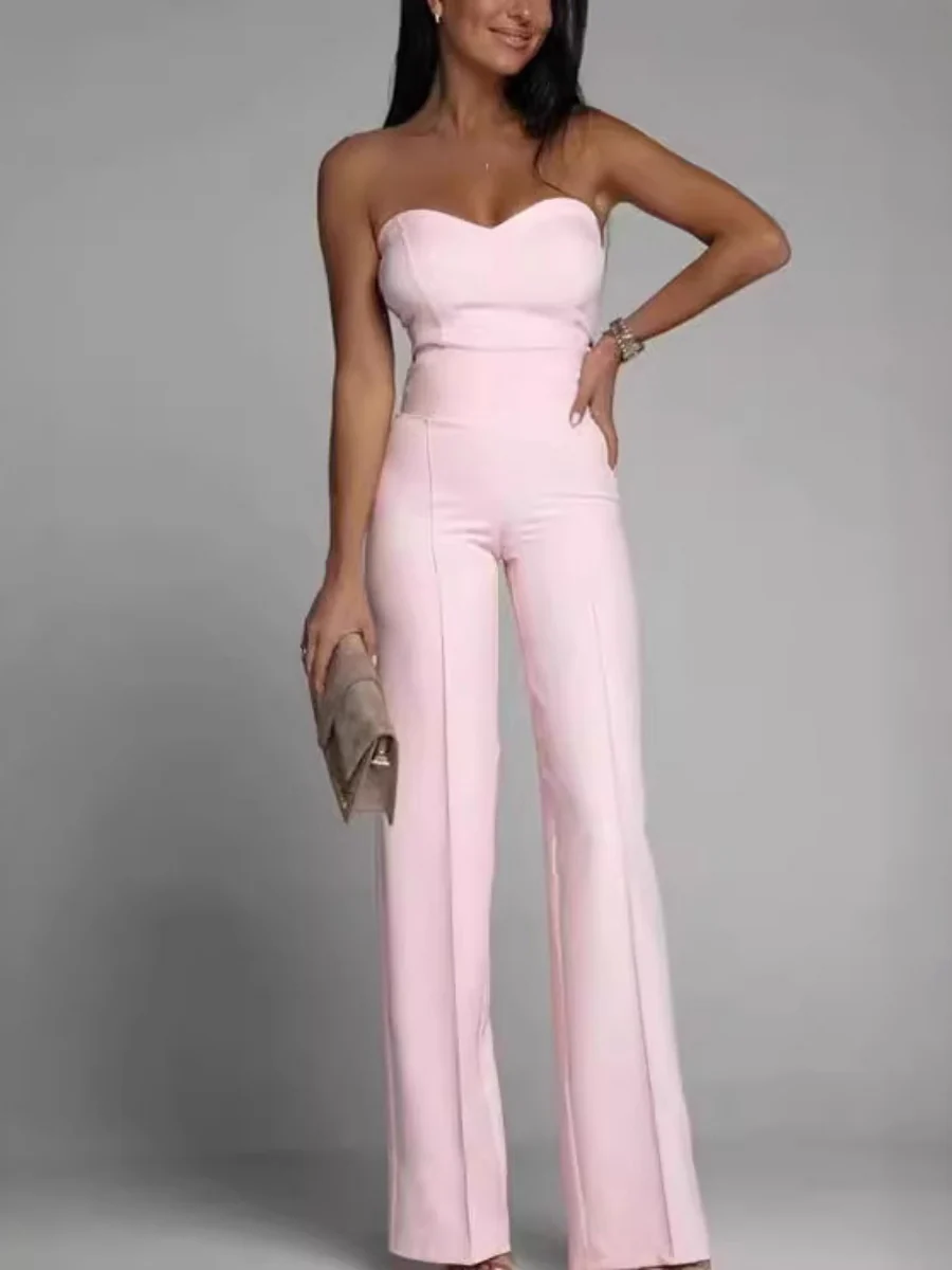 Tube Top Suit Trousers Straight-fit Leisure Sexy Jumpsuits - Image 2