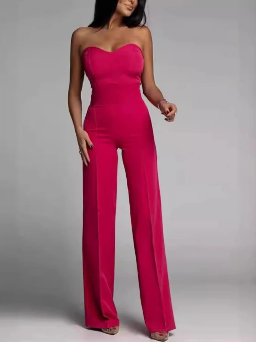Tube Top Suit Trousers Straight-fit Leisure Sexy Jumpsuits - Image 3