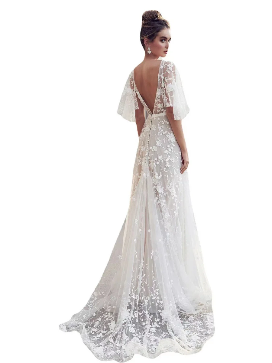 Wedding Dress Applique Formal Dress Maxi Dresses - Image 4