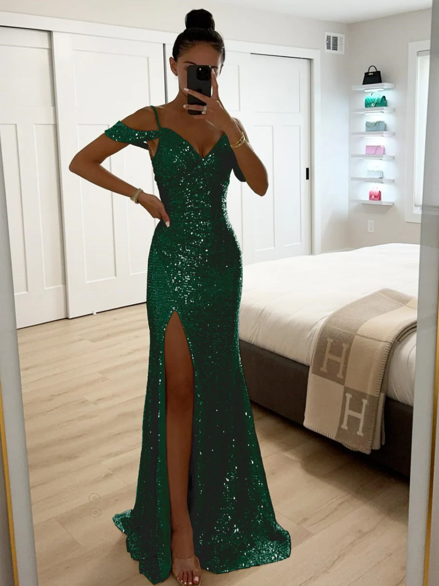 Sequins Slit Formal Dress Maxi Dresses - Image 10
