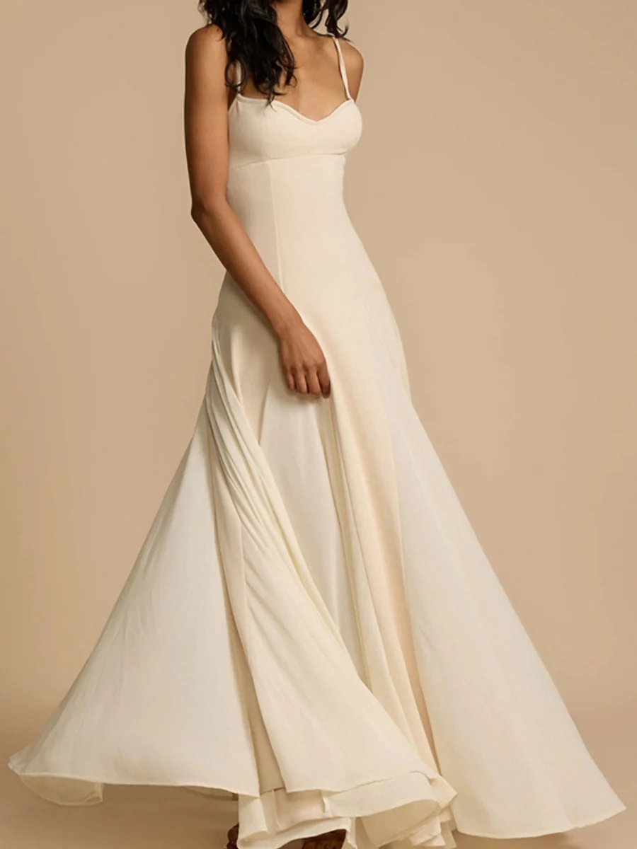Big Swing Solid Color Lazy Temperament Maxi Dresses - Image 4