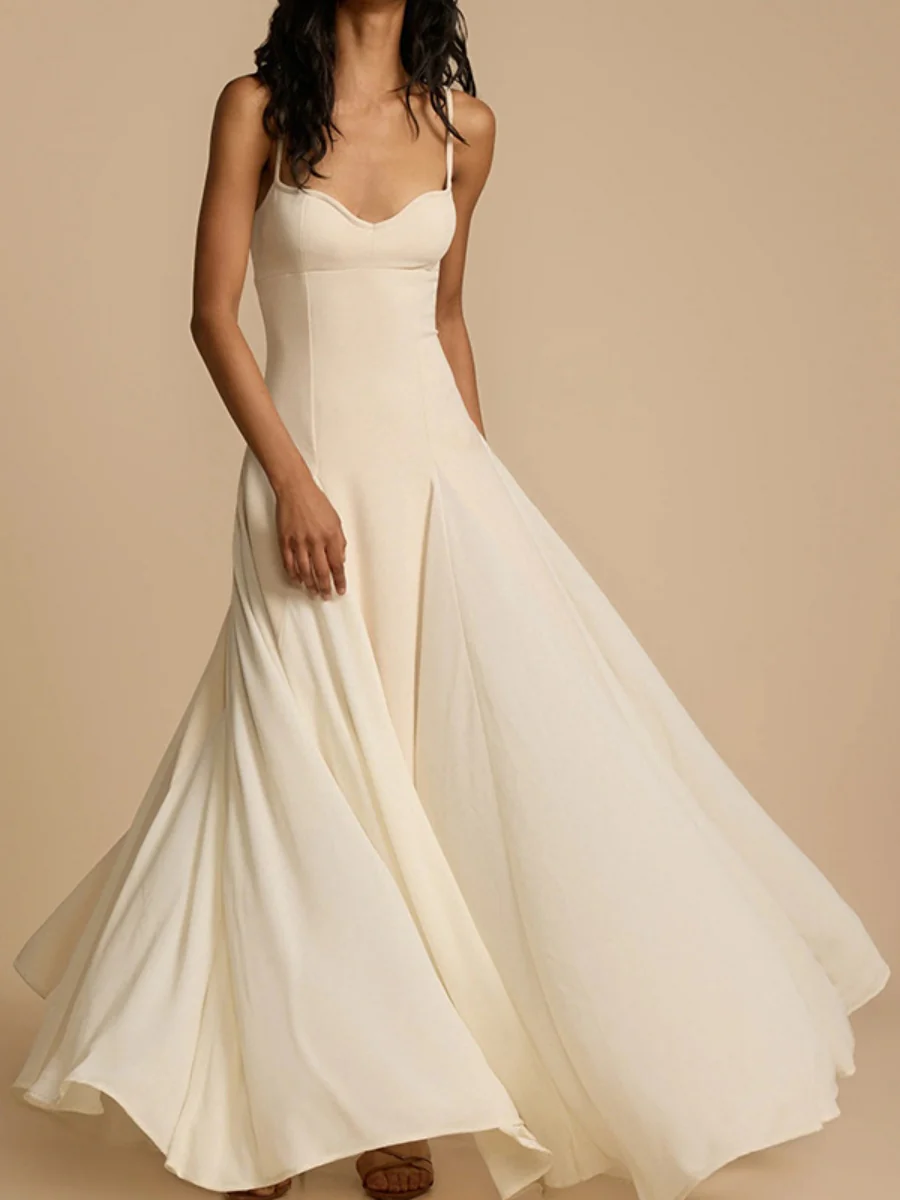 Big Swing Solid Color Lazy Temperament Maxi Dresses - Image 5