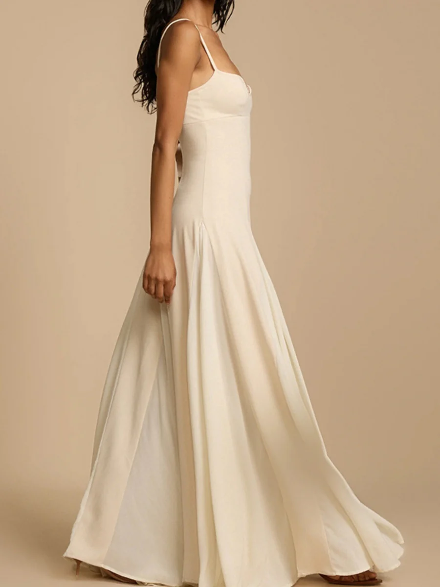 Big Swing Solid Color Lazy Temperament Maxi Dresses - Image 6