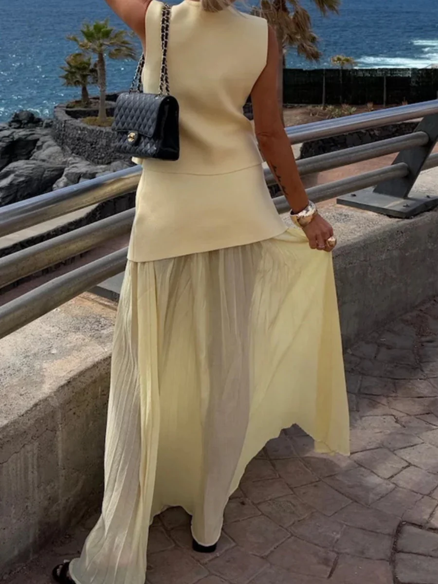 Buttons Vest Top Wide-leg Pants Set 2-piece Sets - Image 14