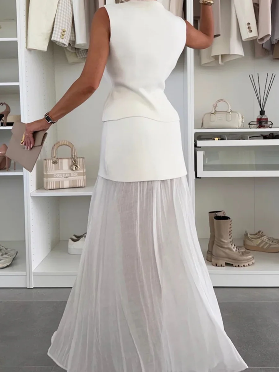 Buttons Vest Top Wide-leg Pants Set 2-piece Sets - Image 7