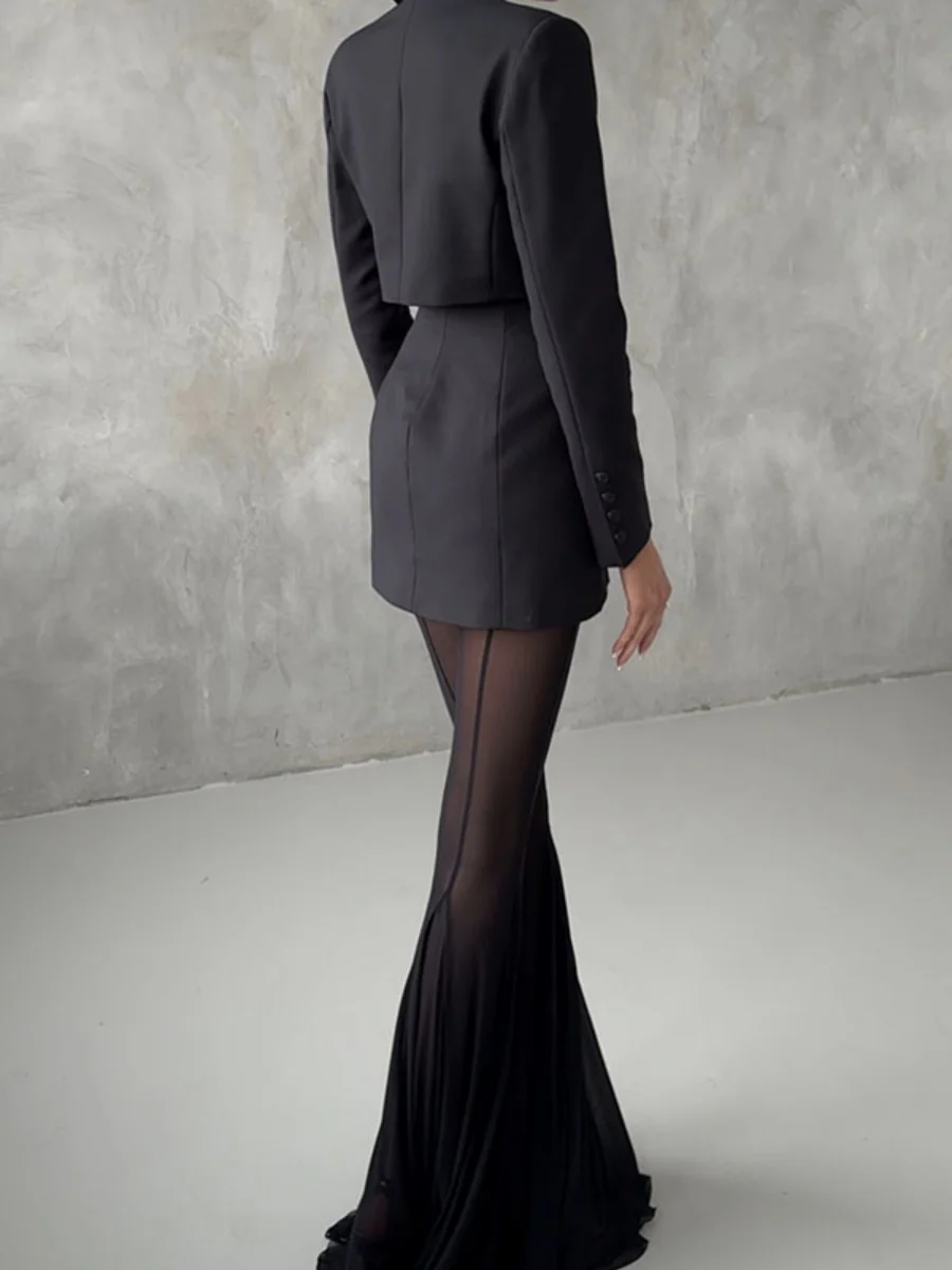 Mesh Stretch Bell-bottoms INS Loose Pants - Image 10