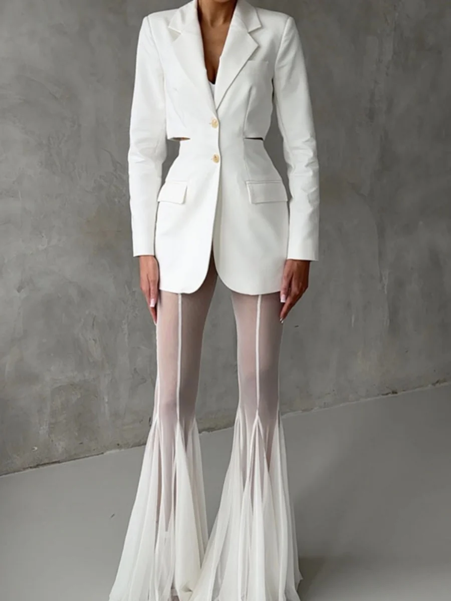 Mesh Stretch Bell-bottoms INS Loose Pants - Image 11