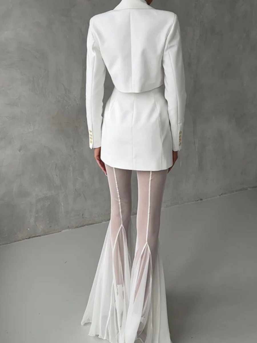Mesh Stretch Bell-bottoms INS Loose Pants - Image 17