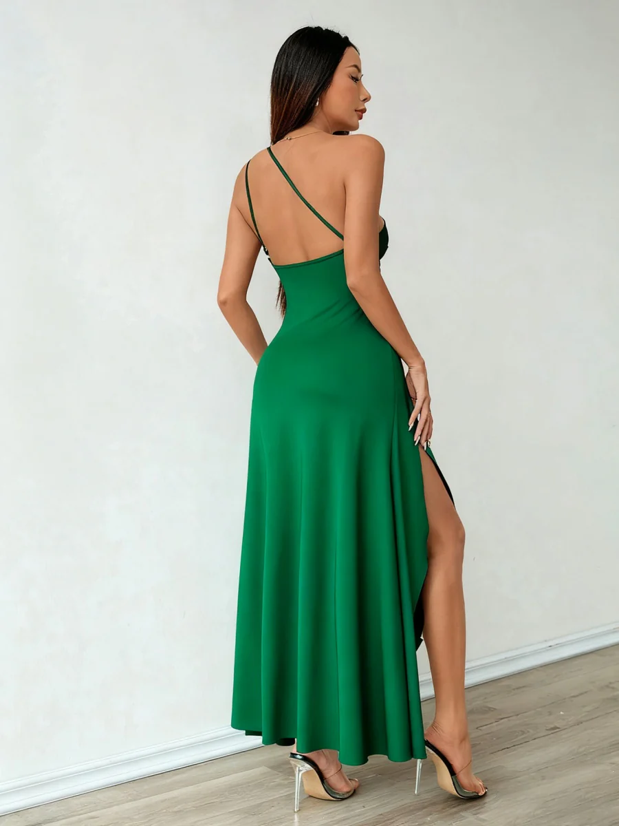 Sloping Shoulders Slit Grace Prom Parties Maxi Dresses - Image 10