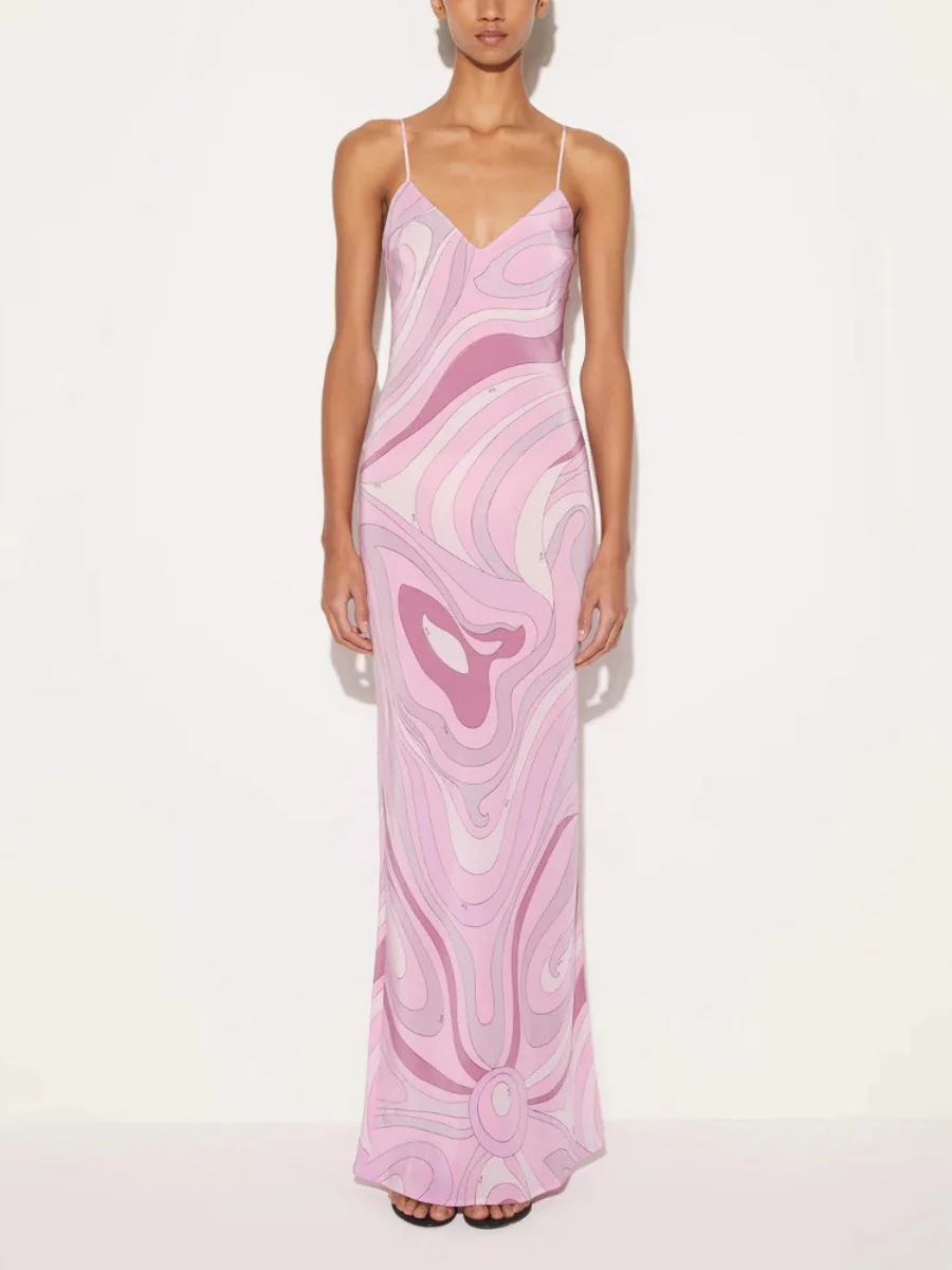 Printed Camisoles Sexy Slit Maxi Dresses - Image 7