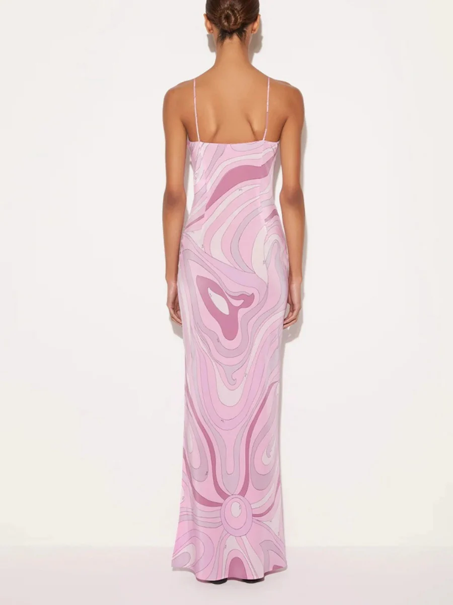 Printed Camisoles Sexy Slit Maxi Dresses - Image 9