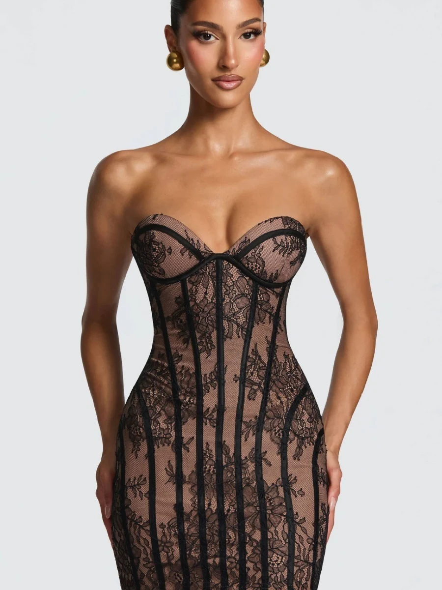 Lace Waist Corset Hip-hugging Formal Dress Mini&Short Dresses - Image 12