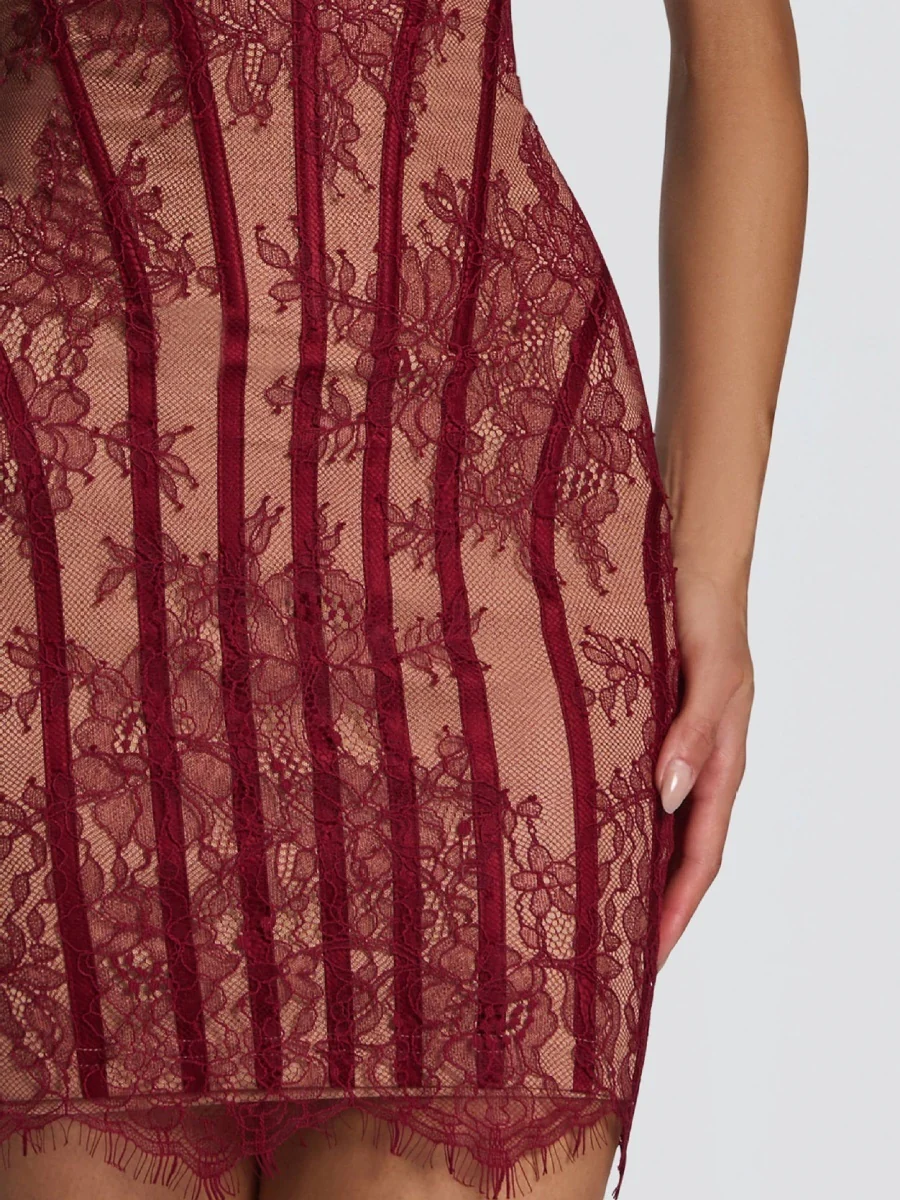Lace Waist Corset Hip-hugging Formal Dress Mini&Short Dresses - Image 5