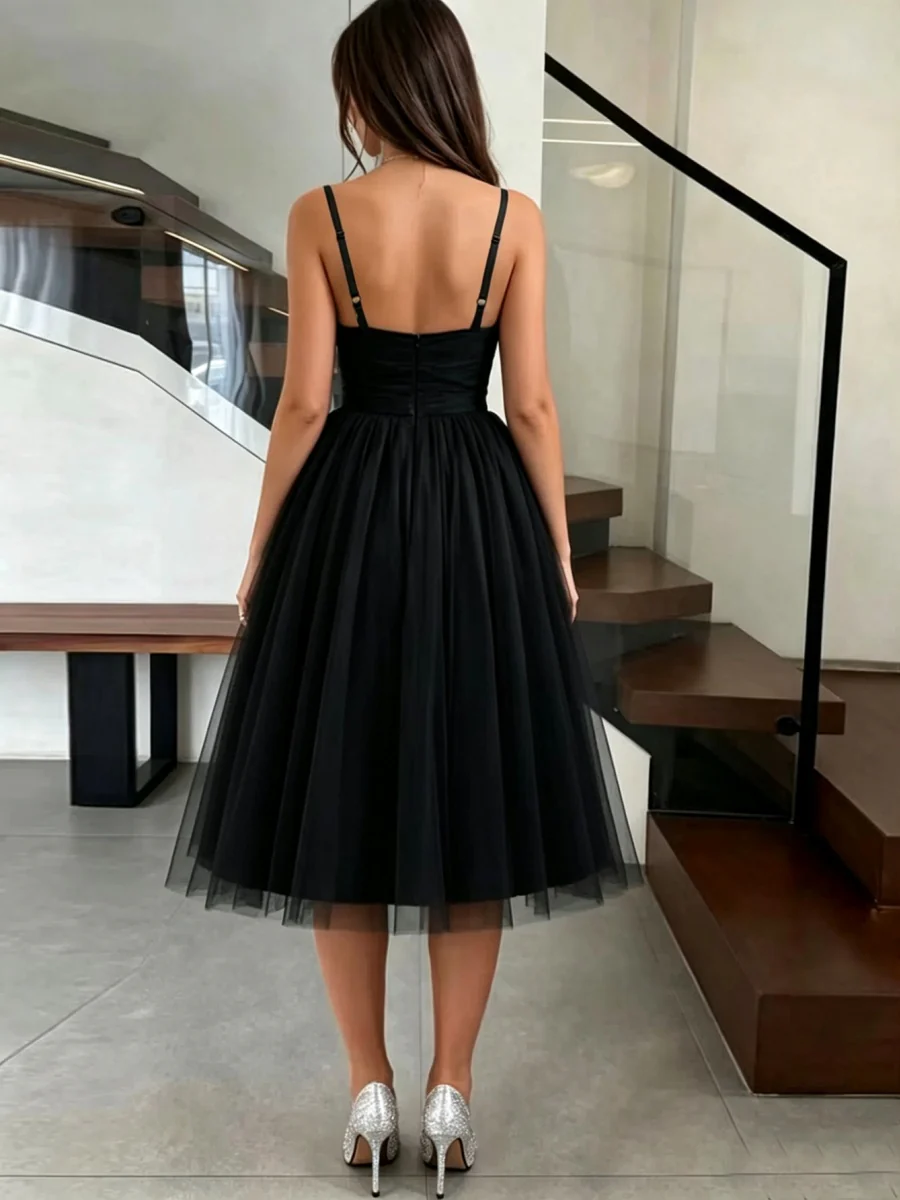 Camisoles Backless Mesh Banquet Maxi Dresses - Image 8