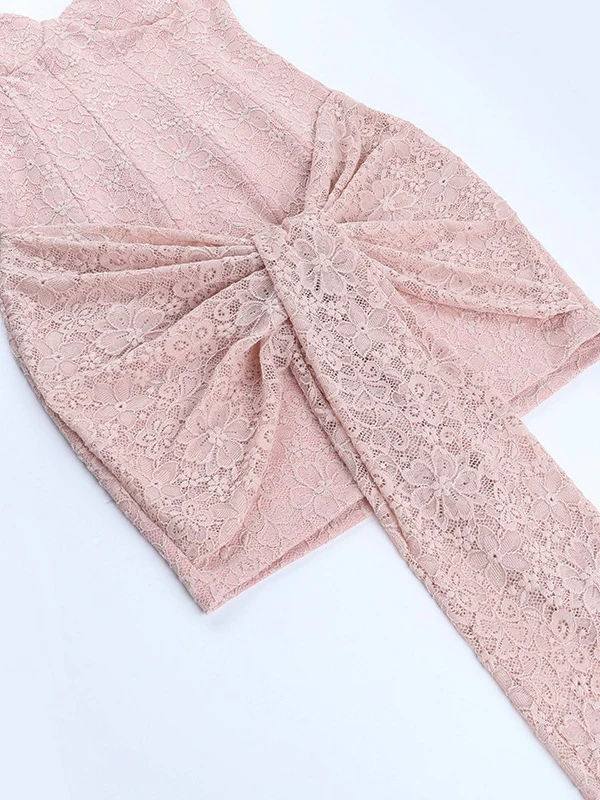 Fishbone Lace Ribbon Sexy Backless Suspender Short Dress - Image 7