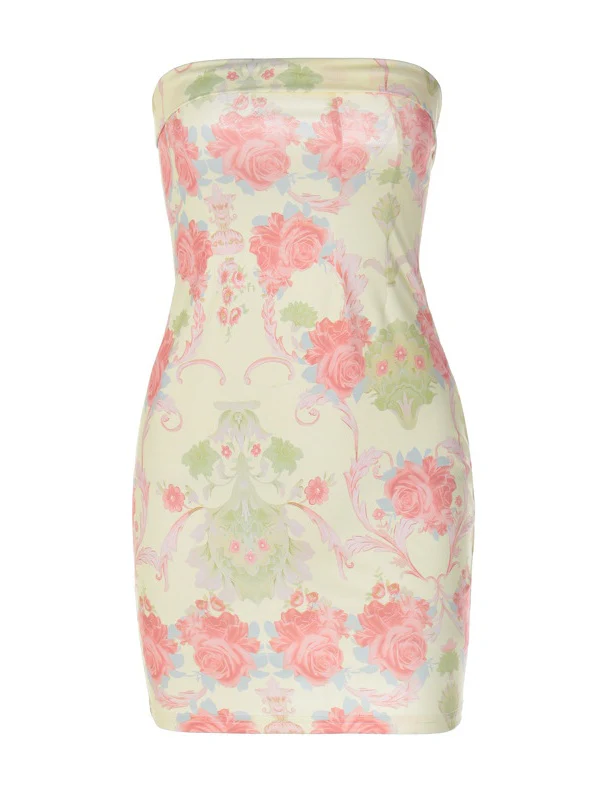 Floral Print Strapless Bodycon Mini Dress - Image 10