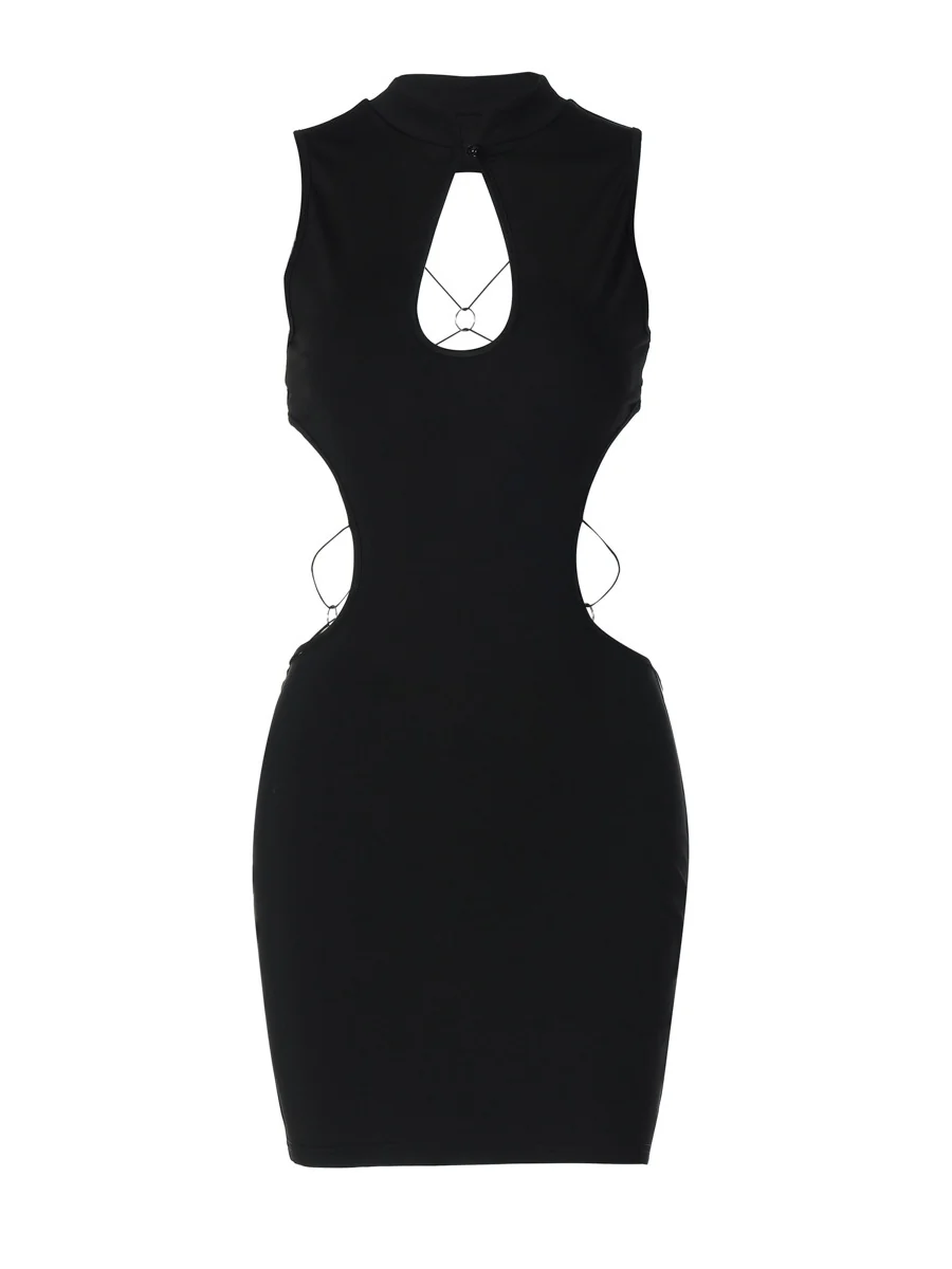 Hollowed-out Backless Design With Butterfly Metal Embellishments Mini&Short Dresses - Image 14