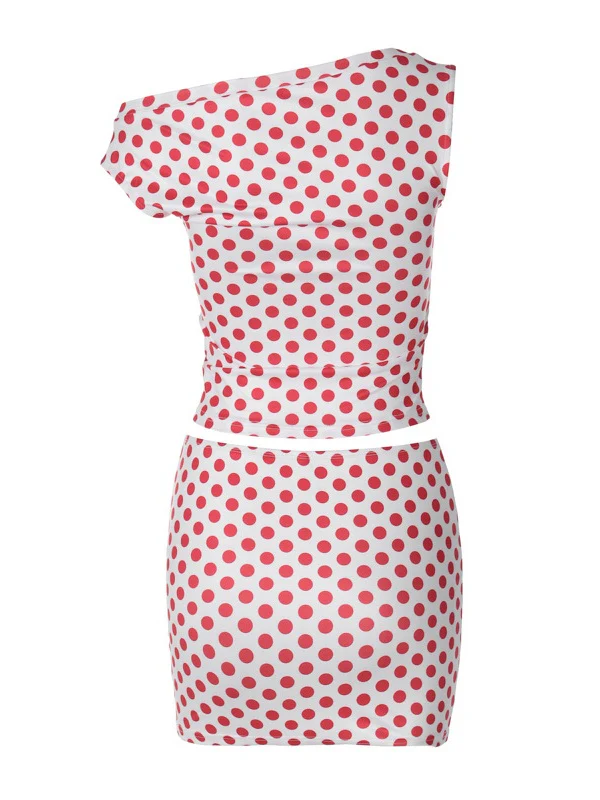 Polka Dot Top And Bodycon Skirt Two-piece Set - Image 12