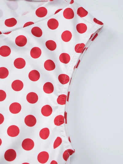 Polka Dot Top And Bodycon Skirt Two-piece Set - Image 9