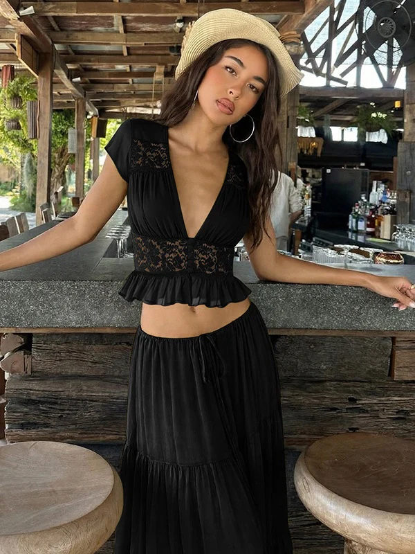 Silk Chiffon Cardigan T-shirt Loose See-through Long Dress With Tie - Image 10