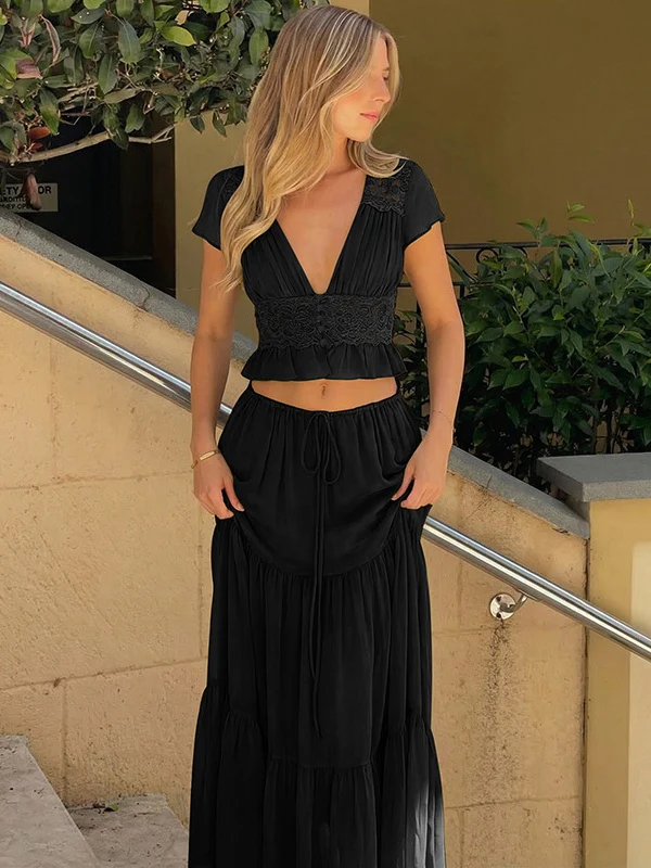 Silk Chiffon Cardigan T-shirt Loose See-through Long Dress With Tie - Image 13