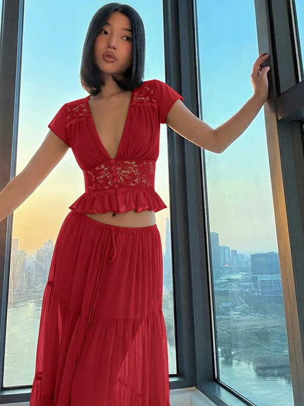Silk Chiffon Cardigan T-shirt Loose See-through Long Dress With Tie - Image 18
