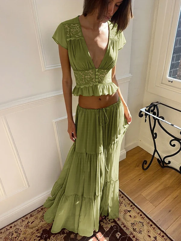 Silk Chiffon Cardigan T-shirt Loose See-through Long Dress With Tie - Image 3