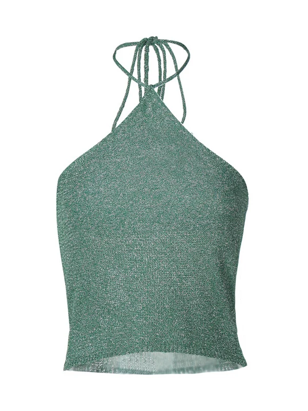 Solid Color, Versatile, Sexy Halter Neck, Slim Fit Knitted Camisole - Image 8