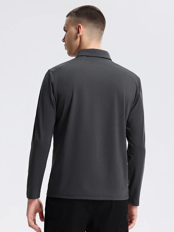 Sports Long Sleeve Base Layer Stand Collar POLO - Image 3
