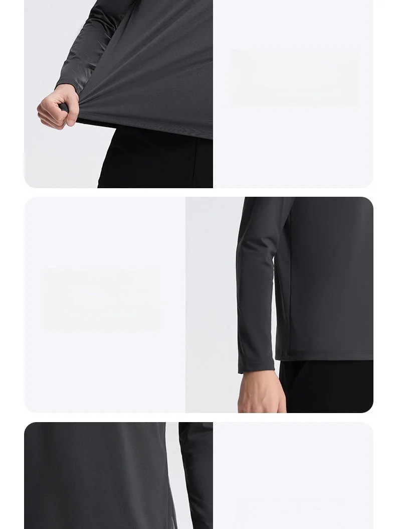 Sports Long Sleeve Base Layer Stand Collar POLO - Image 5