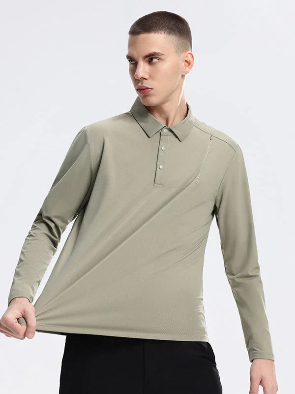 Sports Long Sleeve Base Layer Stand Collar POLO - Image 7