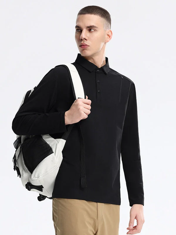 Sports Long Sleeve Base Layer Stand Collar POLO - Image 9