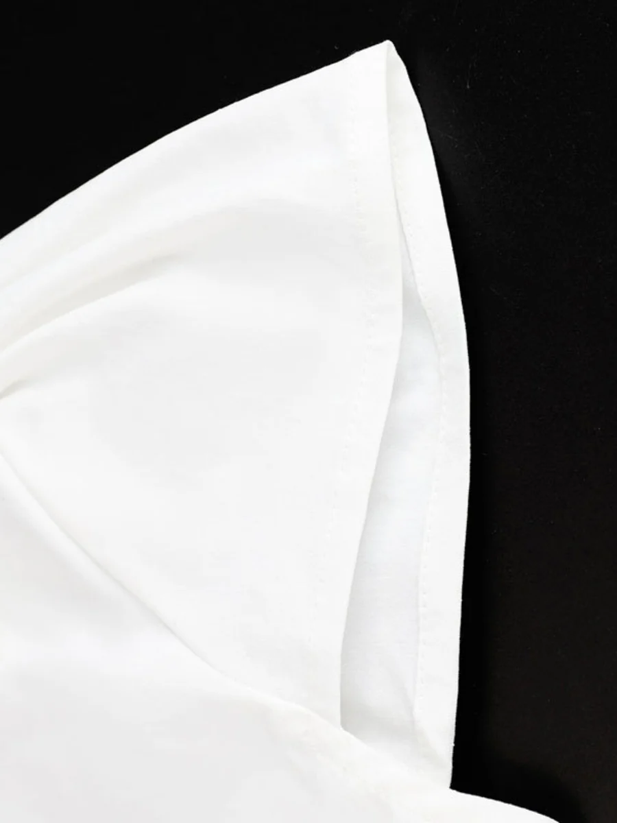 Flying Sleeves Gathering Slim-fit Lapel Shirts - Image 10
