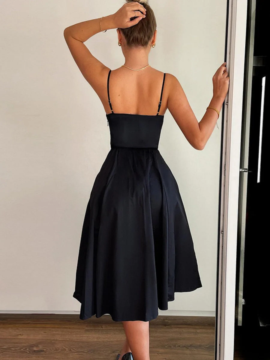 Black Elegant Camisole Formal Dress Maxi Dresses - Image 4
