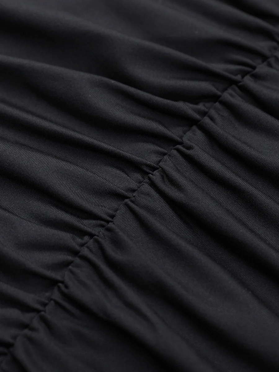 Backless Draped Collar Sparkling Mesh Splicing Halter Mini&Short Dresses - Image 10
