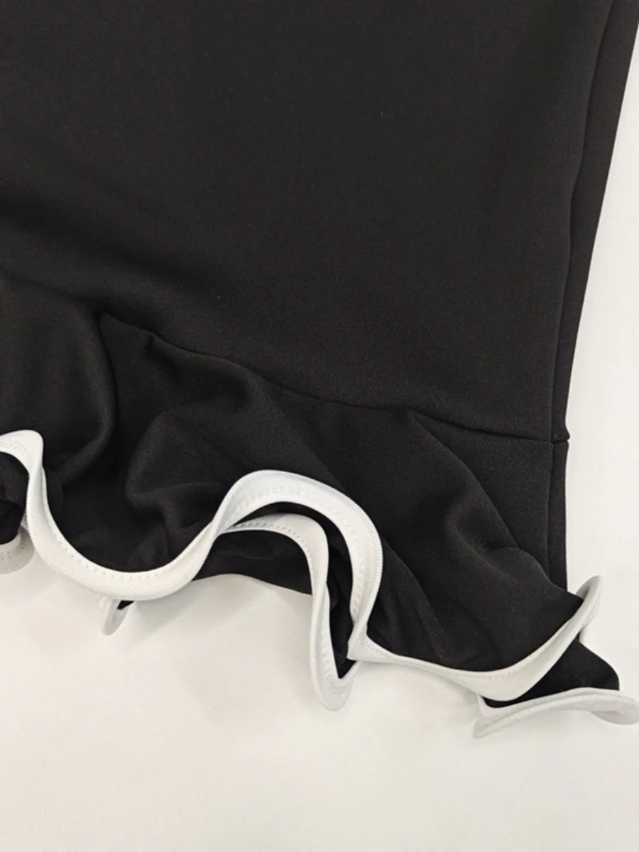 Crew Neck Sleeveless Lotus Leaf Crimping Mini&Short Dresses - Image 10