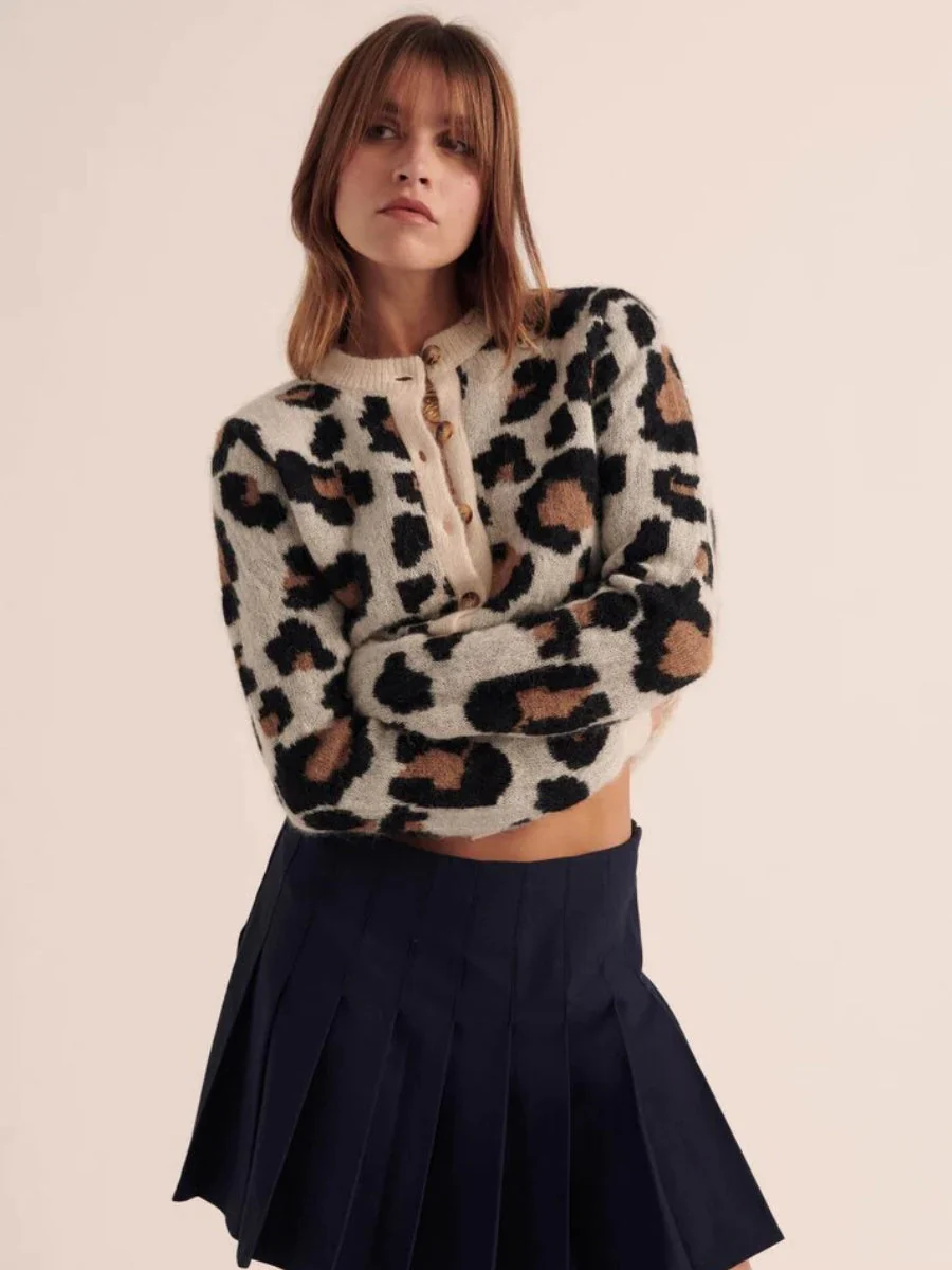Leopard Stripes Splicing Cardigans - Image 13
