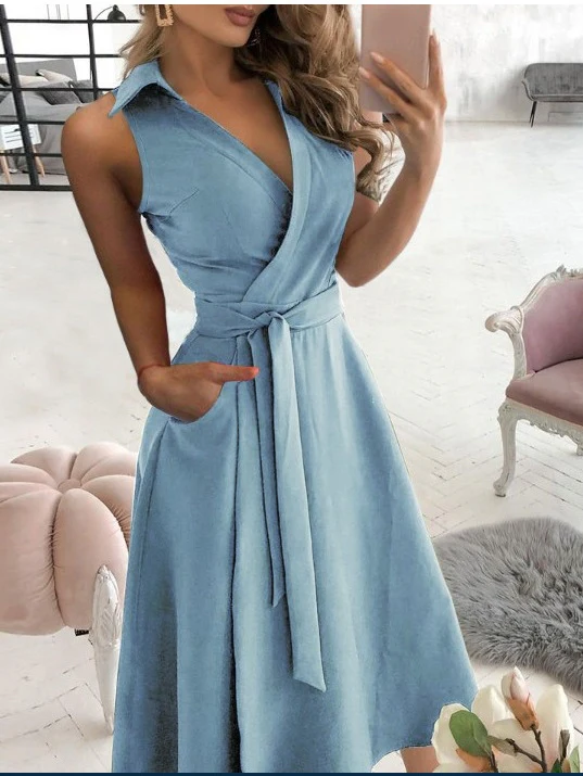 Long-sleeved V-neck Printed Bodycon Midi Dress With Irregular Design - Image 5