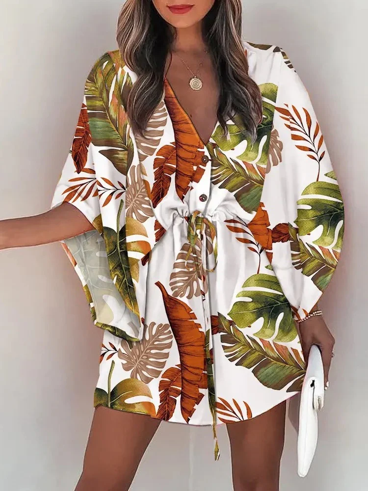 V-neck Tie For A Casual Vacation Look Mini&Short Dresses - Image 12