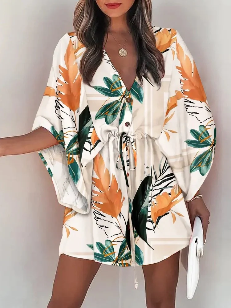 V-neck Tie For A Casual Vacation Look Mini&Short Dresses - Image 4