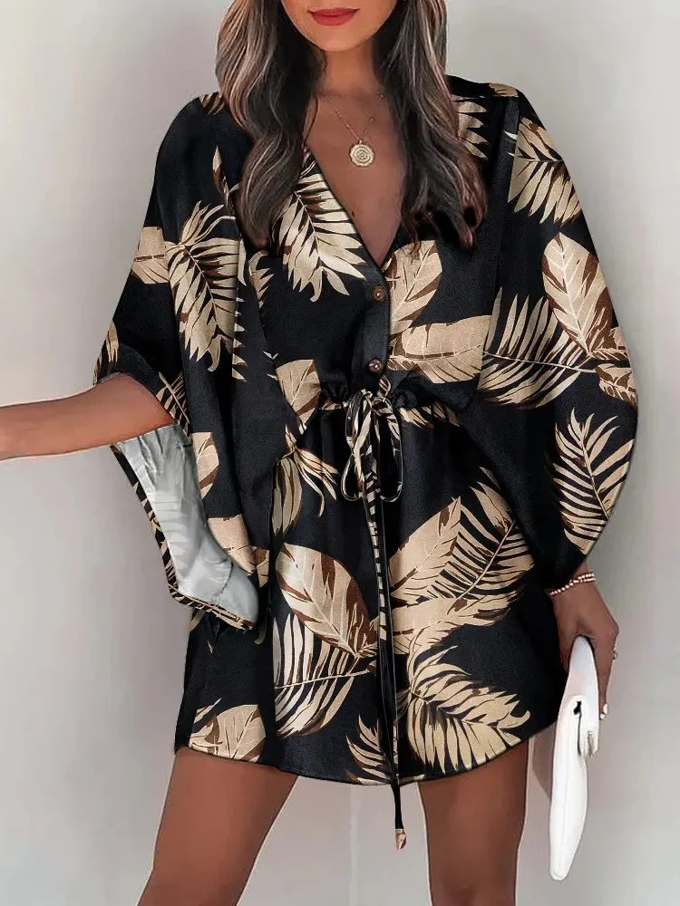 V-neck Tie For A Casual Vacation Look Mini&Short Dresses - Image 5