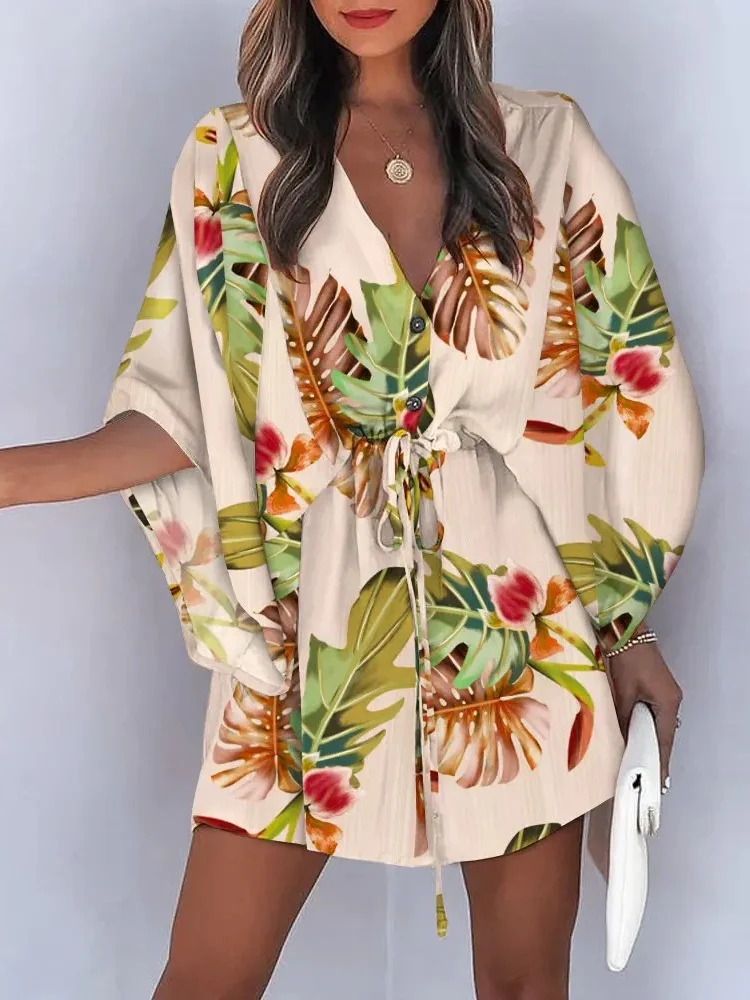 V-neck Tie For A Casual Vacation Look Mini&Short Dresses - Image 7