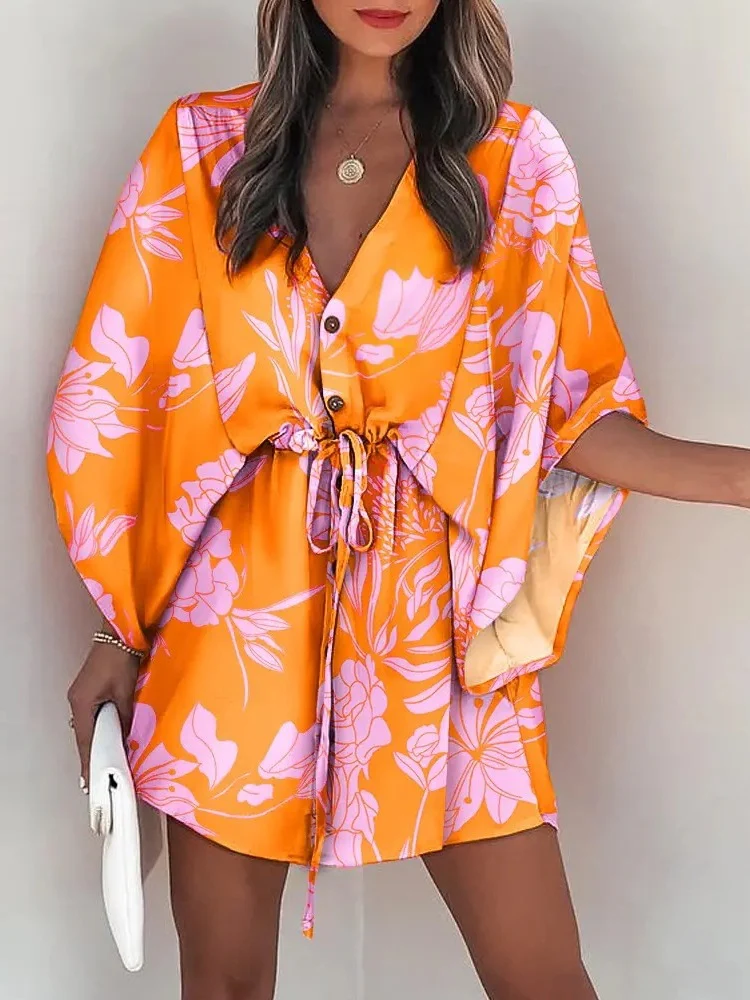 V-neck Tie For A Casual Vacation Look Mini&Short Dresses - Image 8