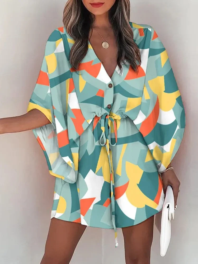 V-neck Tie For A Casual Vacation Look Mini&Short Dresses - Image 9