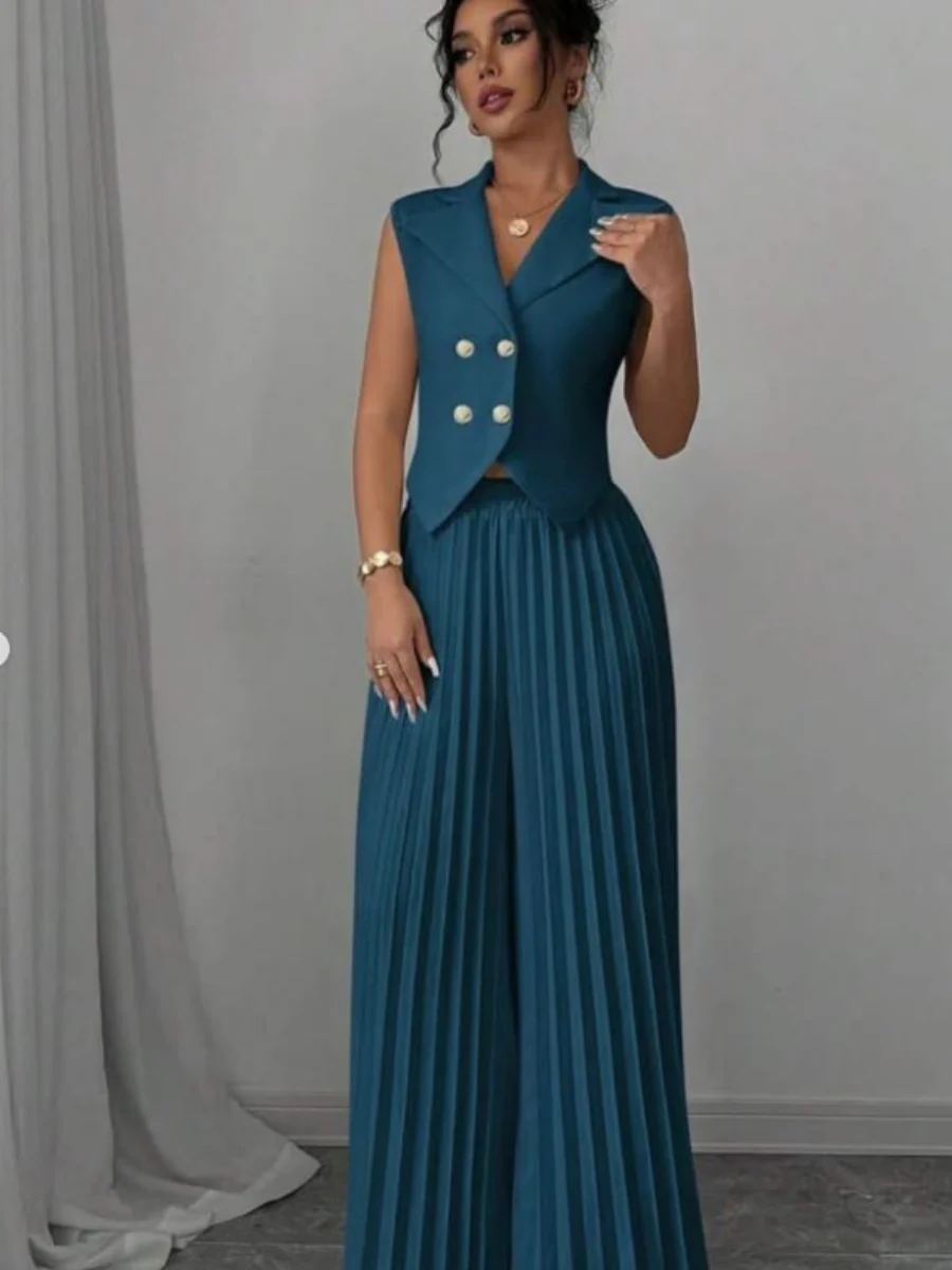 Pleated Pants Vest Grace Commuting Set 2-piece Sets - Image 10