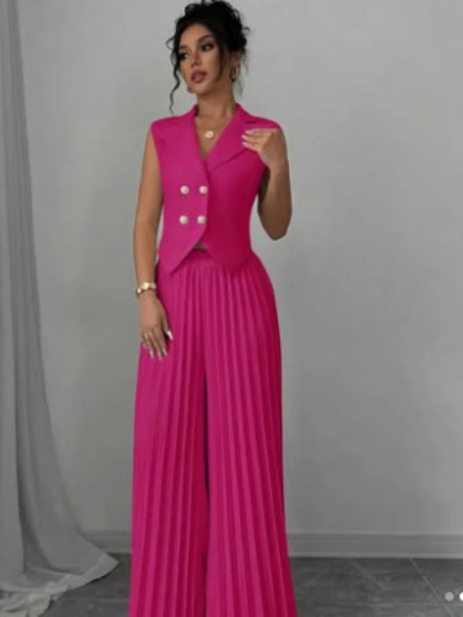 Pleated Pants Vest Grace Commuting Set 2-piece Sets - Image 14
